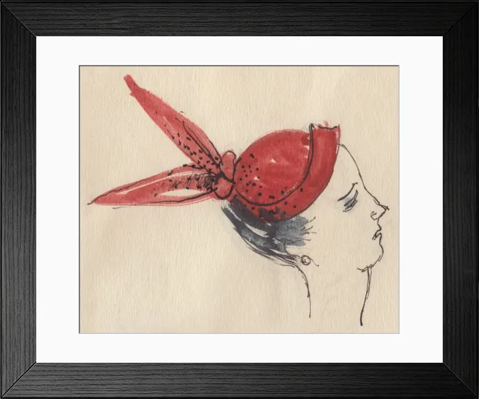 Framed Print : Woman in red hat, c1950. Creator: Shirley Markham Framed Print : Woman in red hat, c1950. Creator: Shirley Markham