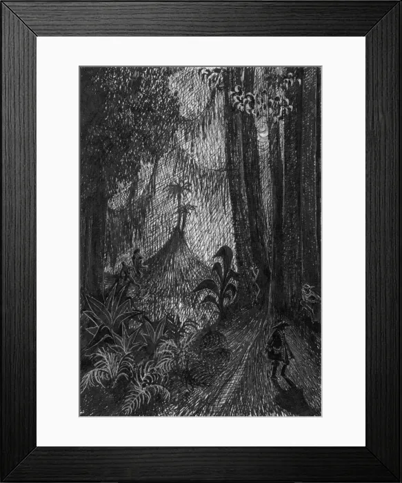 Framed Print : Pirate in the rainforest, 1953. Creator: Shirley Markham Framed Print : Pirate in the rainforest, 1953. Creator: Shirley Markham