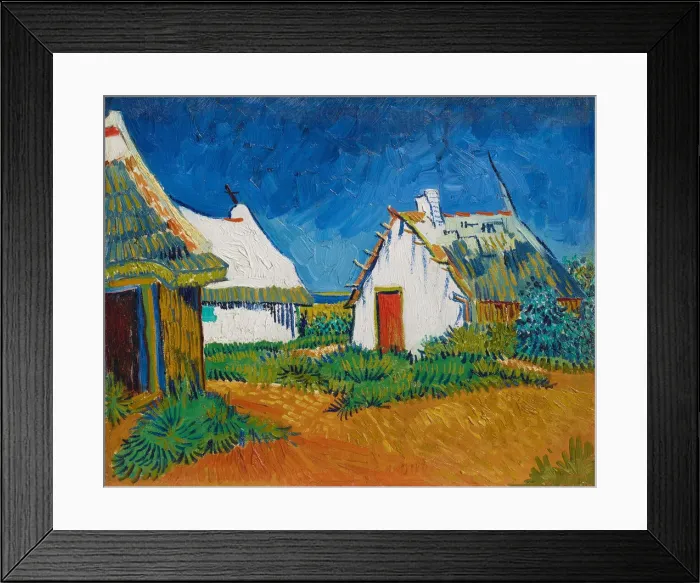 Framed Print : Cabanes blanches aux Saintes-Maries (Three white cottages in Saintes-Maries), 1888 Framed Print : Cabanes blanches aux Saintes-Maries (Three white cottages in Saintes-Maries), 1888