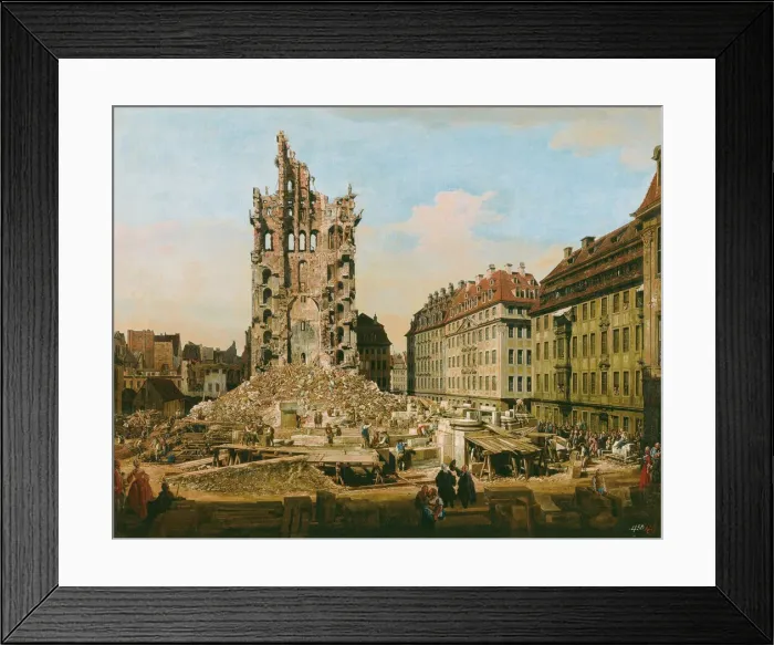 Framed Print : The Ruins of the old Kreuzkirche, Dresden, 1765 Framed Print : The Ruins of the old Kreuzkirche, Dresden, 1765