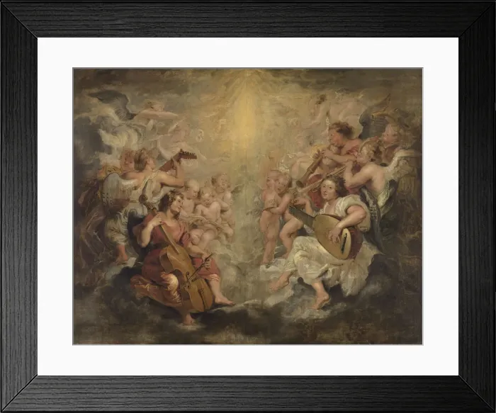 Framed Print : Music making angels, c1626 Framed Print : Music making angels, c1626
