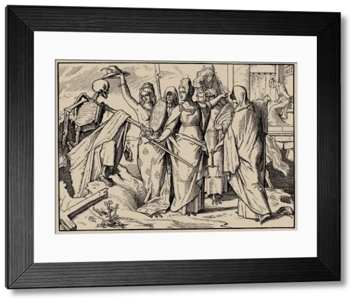Framed Print : Also a Dance of Death, Sheet I (Resurrection of death), 1849 Framed Print : Also a Dance of Death, Sheet I (Resurrection of death), 1849