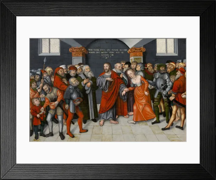 Framed Print : Christ and the Woman Taken in Adultery, 1549 Framed Print : Christ and the Woman Taken in Adultery, 1549