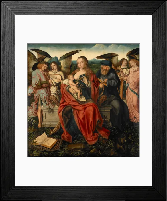 Framed Print : Holy Family with Music Making Angels, ca 1515 Framed Print : Holy Family with Music Making Angels, ca 1515