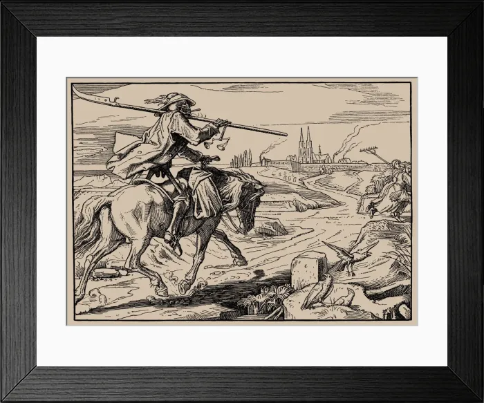 Framed Print : Also a Dance of Death, Sheet II (Riding death), 1849 Framed Print : Also a Dance of Death, Sheet II (Riding death), 1849