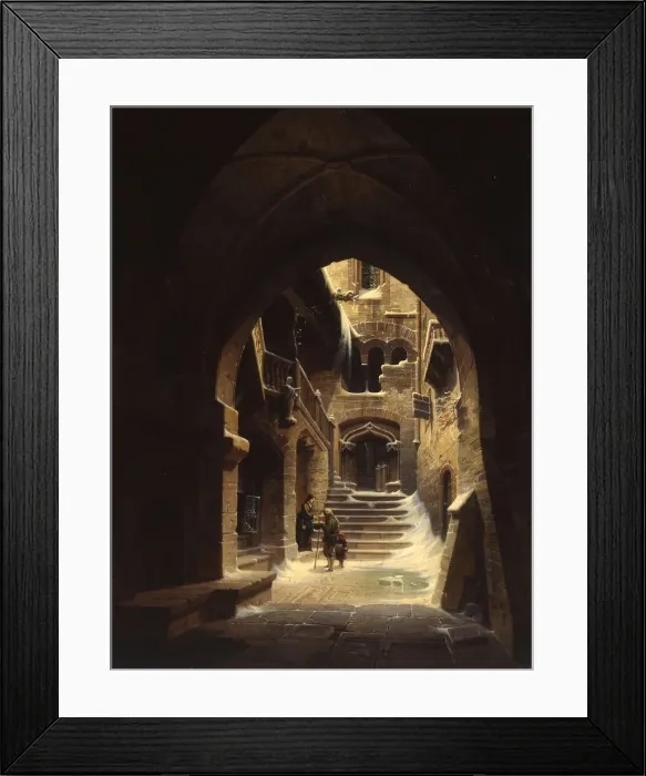 Framed Print : Courtyard of the Kriebstein Castle in Saxony, 1858 Framed Print : Courtyard of the Kriebstein Castle in Saxony, 1858