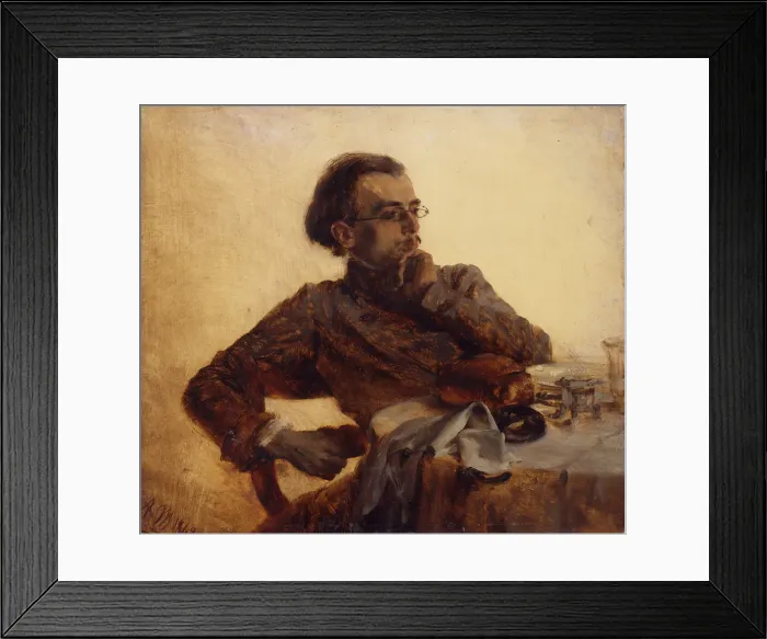 Framed Print : Richard Menzel, painters brother at breakfast, 1848 Framed Print : Richard Menzel, painters brother at breakfast, 1848