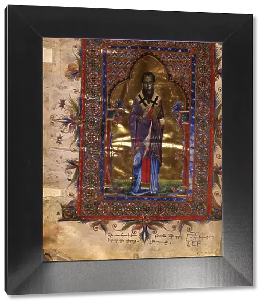 Saint Basil the Great (Manuscript illumination from the Matenadaran Gospel), 1286