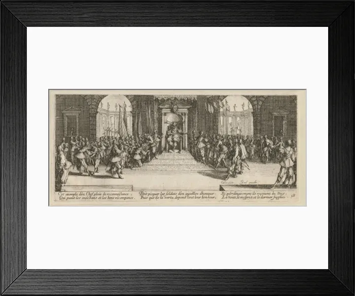 Framed Print : The Miseries and Misfortunes of War, folio 18: Distribution of Rewards, 1633 Framed Print : The Miseries and Misfortunes of War, folio 18: Distribution of Rewards, 1633
