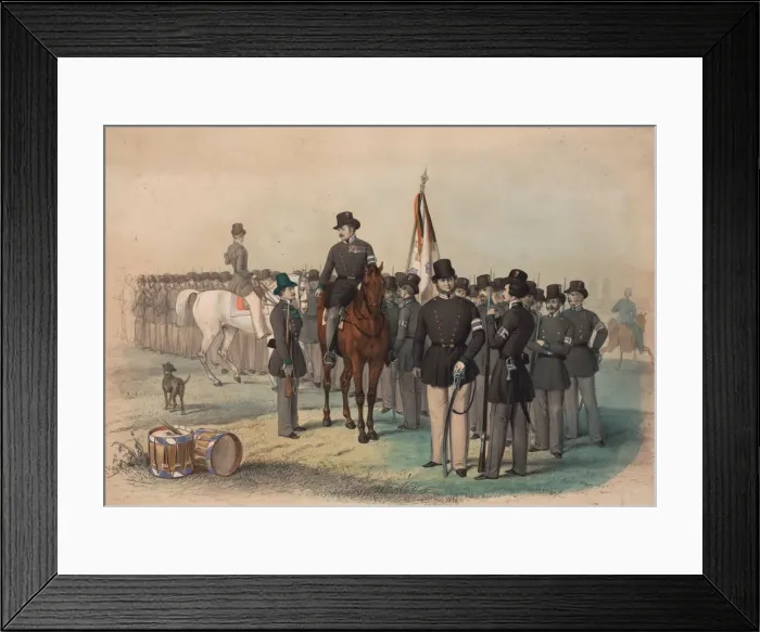 Framed Print : Münchner Volksbewaffnung. Landwehr-Freikorps, 1848 Framed Print : Münchner Volksbewaffnung. Landwehr-Freikorps, 1848