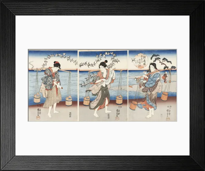 Framed Print : Mutsu no kuni Chidori no Tamagawa (Plover Jewel River in Mutsu Province), c1847 Framed Print : Mutsu no kuni Chidori no Tamagawa (Plover Jewel River in Mutsu Province), c1847