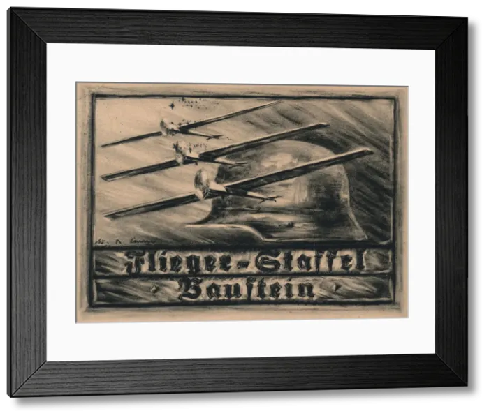 Framed Print : Die Fliegerstaffel Baustein. Stahlhelm Flugzeug-Spende (Steel Helmet, League of Front Framed Print : Die Fliegerstaffel Baustein. Stahlhelm Flugzeug-Spende (Steel Helmet, League of Front