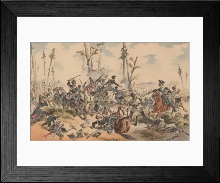 Framed Print : Fight between Russian hussars and Polish insurgents, 1835 Framed Print : Fight between Russian hussars and Polish insurgents, 1835