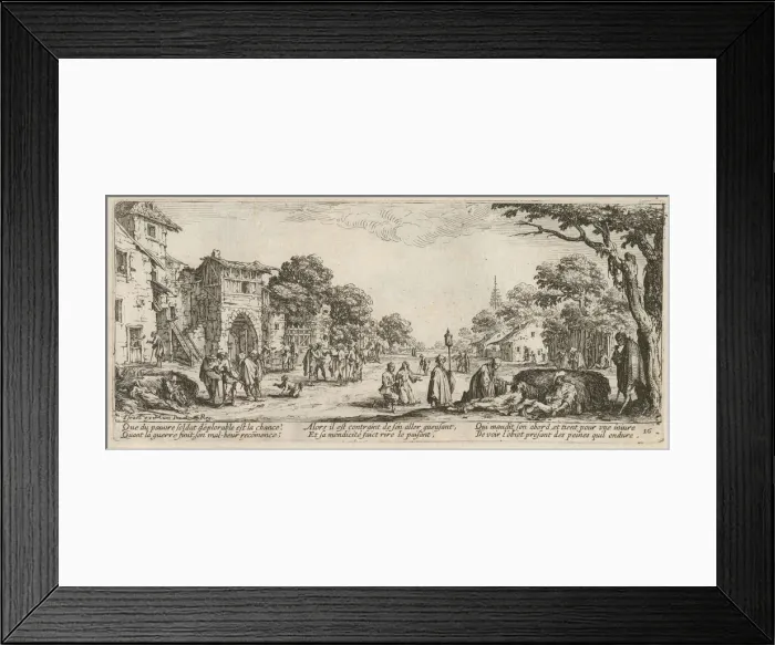 Framed Print : The Miseries and Misfortunes of War, folio 16: Dying Soldiers by the Roadside, 1633 Framed Print : The Miseries and Misfortunes of War, folio 16: Dying Soldiers by the Roadside, 1633