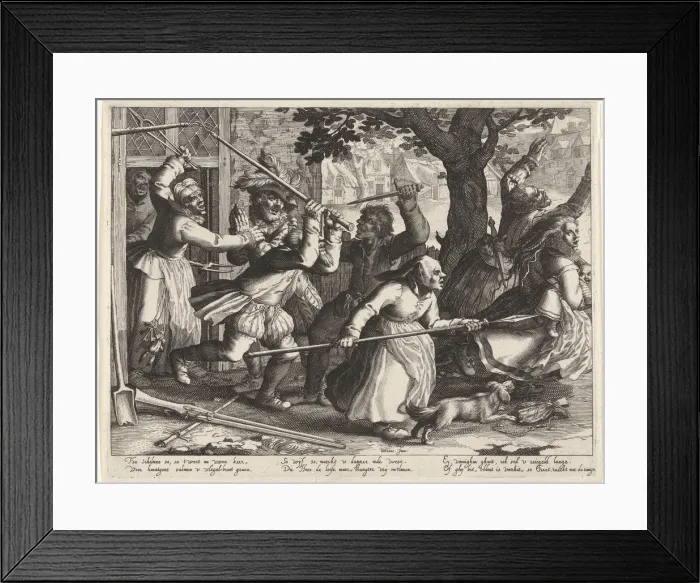 Framed Print : The rich people hunted out of their homes by armed peasants. From the Series Boereverdriet Framed Print : The rich people hunted out of their homes by armed peasants. From the Series Boereverdriet