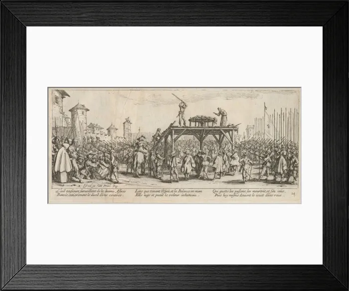 Framed Print : The Miseries and Misfortunes of War, folio 14: The Wheel, 1633 Framed Print : The Miseries and Misfortunes of War, folio 14: The Wheel, 1633