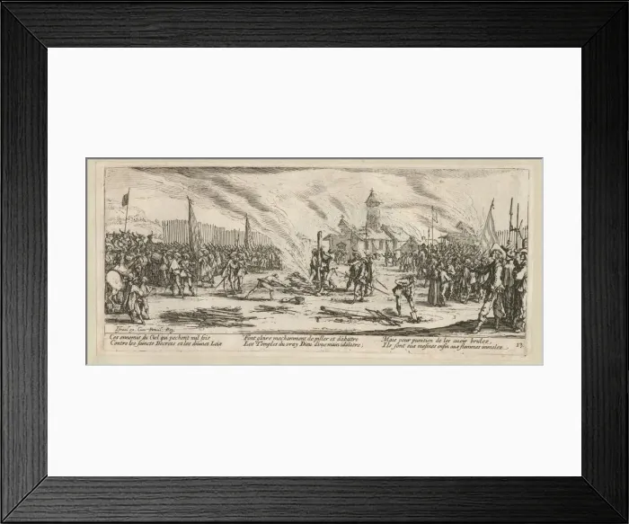 Framed Print : The Miseries and Misfortunes of War, folio 13: The Stake, 1633 Framed Print : The Miseries and Misfortunes of War, folio 13: The Stake, 1633