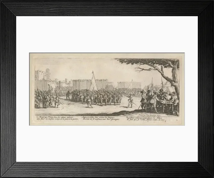 Framed Print : The Miseries and Misfortunes of War, folio 2: The Enrollment of the Troops, 1633 Framed Print : The Miseries and Misfortunes of War, folio 2: The Enrollment of the Troops, 1633