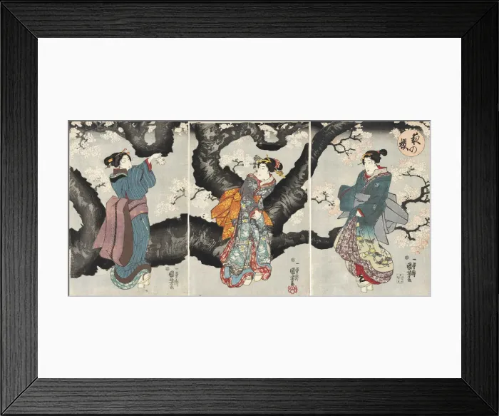 Framed Print : Yoru no sakura (Cherry Blossoms at Night), c1846 Framed Print : Yoru no sakura (Cherry Blossoms at Night), c1846