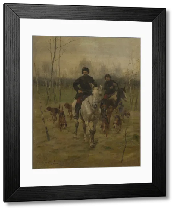 Framed Print : Hunting Scene, End of 19th-Early 20th century Framed Print : Hunting Scene, End of 19th-Early 20th century