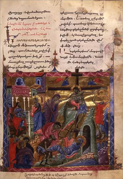 The Deposition (Manuscript illumination from the Matenadaran Gospel), 1286