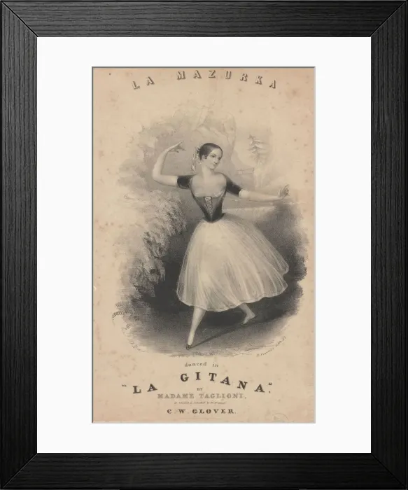 Framed Print : Mazurka danced in La Gitana by Marie Taglioni, c1840 Framed Print : Mazurka danced in La Gitana by Marie Taglioni, c1840