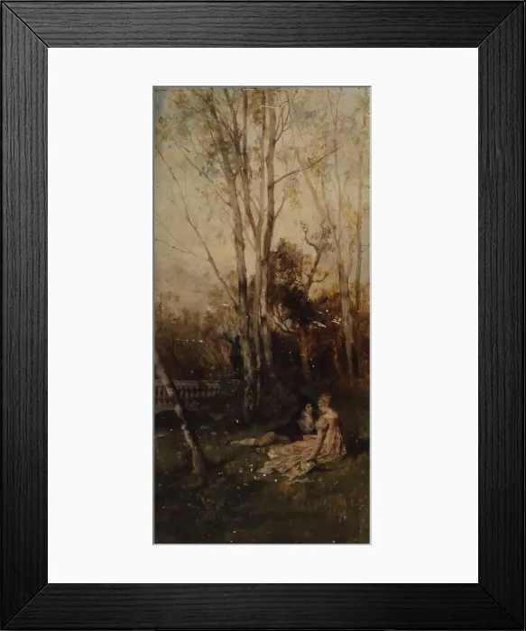 Framed Print : Scene in the park (Couple in the park), 1875 Framed Print : Scene in the park (Couple in the park), 1875