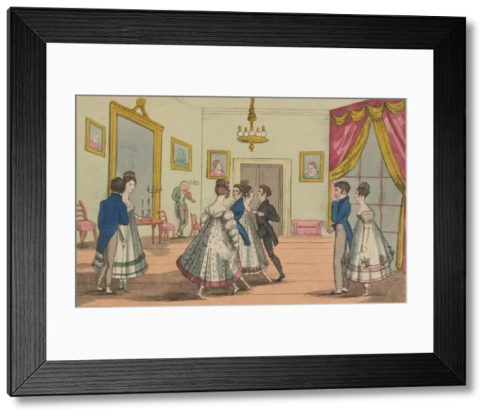 Framed Print : Quadrilles: practising at home, c1815 Framed Print : Quadrilles: practising at home, c1815