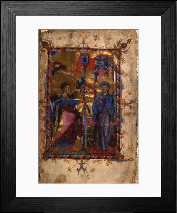 Framed Print : The Annunciation (Manuscript illumination from the Matenadaran Gospel), 1280s Framed Print : The Annunciation (Manuscript illumination from the Matenadaran Gospel), 1280s