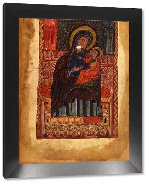 Mother of God and child (Manuscript illumination from the Matenadaran Gospel), 1378