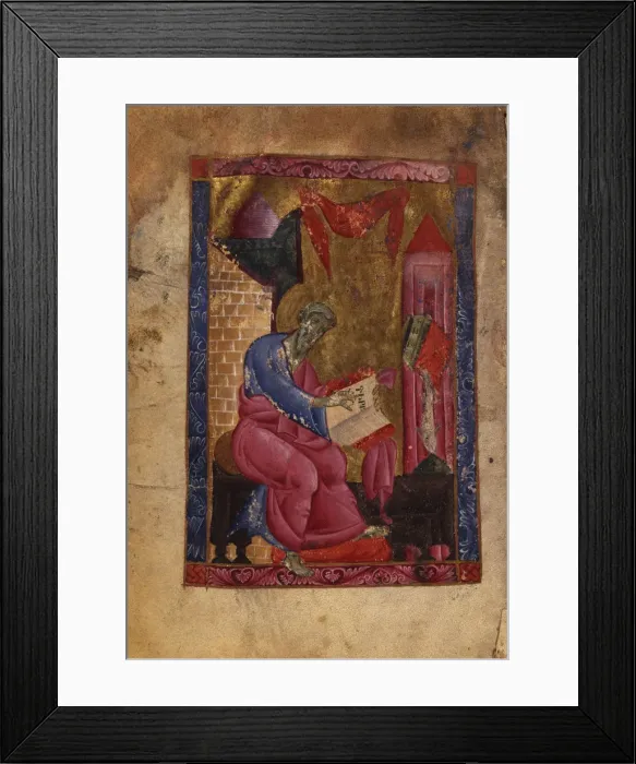 Framed Print : Saint Matthew the Evangelist (Manuscript illumination from the Matenadaran Gospel), 1237 Framed Print : Saint Matthew the Evangelist (Manuscript illumination from the Matenadaran Gospel), 1237