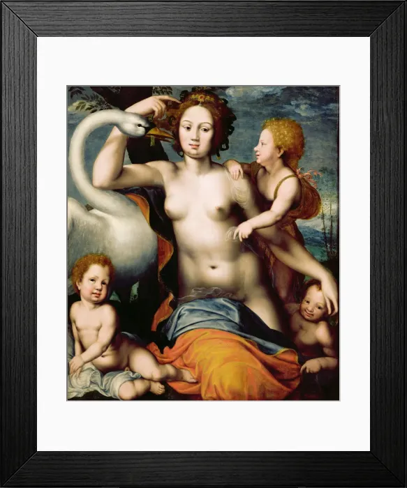 Framed Print : Leda and the Swan, Mid of 16th century Framed Print : Leda and the Swan, Mid of 16th century