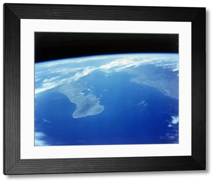 Framed Print : Baja California and the Sea of Cortes, seen from aboard the first Space Shuttle flight, April 1981