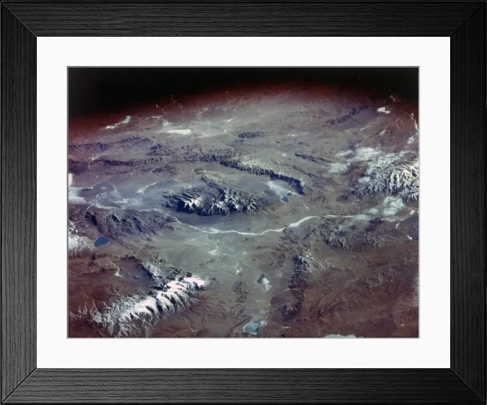 Framed Print : The Tibetan Plateau seen from aboard the first Space Shuttle flight, April 1981. Creator: NASA Framed Print : The Tibetan Plateau seen from aboard the first Space Shuttle flight, April 1981. Creator: NASA