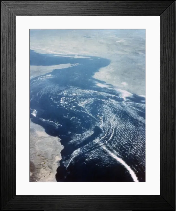 Framed Print : Earth from space - the Gulf of Oman and Strait of Hormuz, second Space Shuttle flight, 1981 Framed Print : Earth from space - the Gulf of Oman and Strait of Hormuz, second Space Shuttle flight, 1981