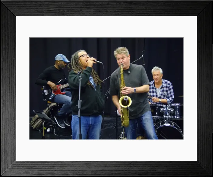 Framed Print : Noel McCalla and Derek Nash (Sax), Hawth, Crawley, West Sussex, 5 Oct 2018. Creator Framed Print : Noel McCalla and Derek Nash (Sax), Hawth, Crawley, West Sussex, 5 Oct 2018. Creator