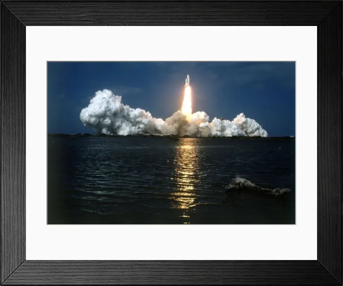 Framed Print : Space Shuttle Columbia lifting off, Kennedy Space Center, Merritt Island, Florida, USA, 1980s