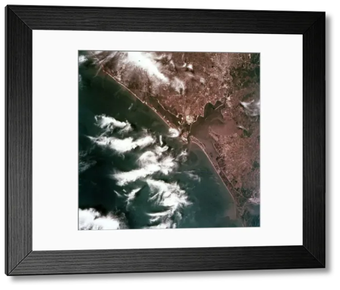 Framed Print : Earth from space - coast of the USA from the Gulf of Mexico, c1980s. Creator: NASA Framed Print : Earth from space - coast of the USA from the Gulf of Mexico, c1980s. Creator: NASA