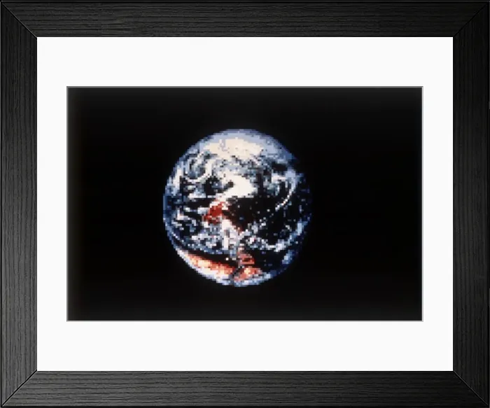 Framed Print : Pixellated Earth from space, c1980s. Creator: NASA Framed Print : Pixellated Earth from space, c1980s. Creator: NASA