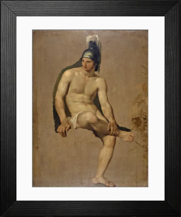 Framed Print : Study of a sitting warrior, 1813-1814 Framed Print : Study of a sitting warrior, 1813-1814