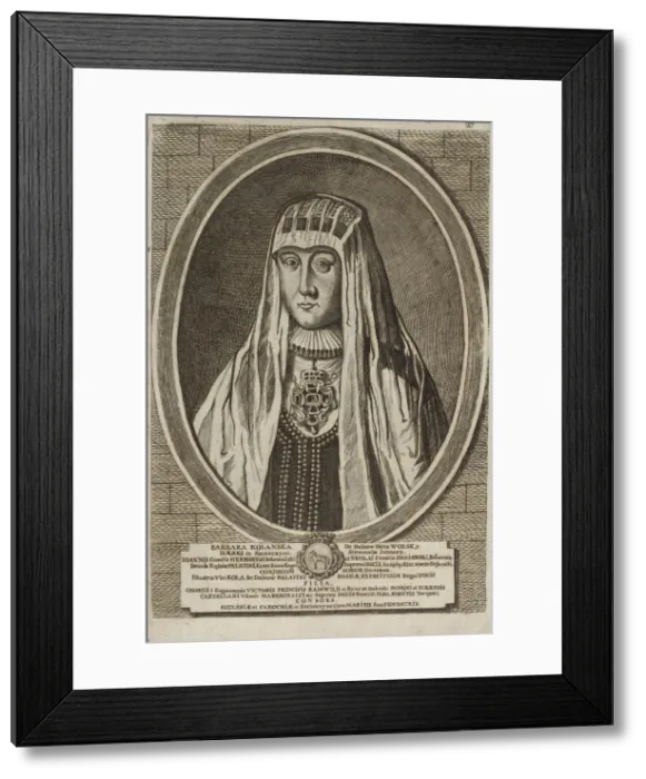 Framed Print : Barbara Radziwill (Kolanska). From: Icones Familiae Ducalis Radivilianae, 1758 Framed Print : Barbara Radziwill (Kolanska). From: Icones Familiae Ducalis Radivilianae, 1758