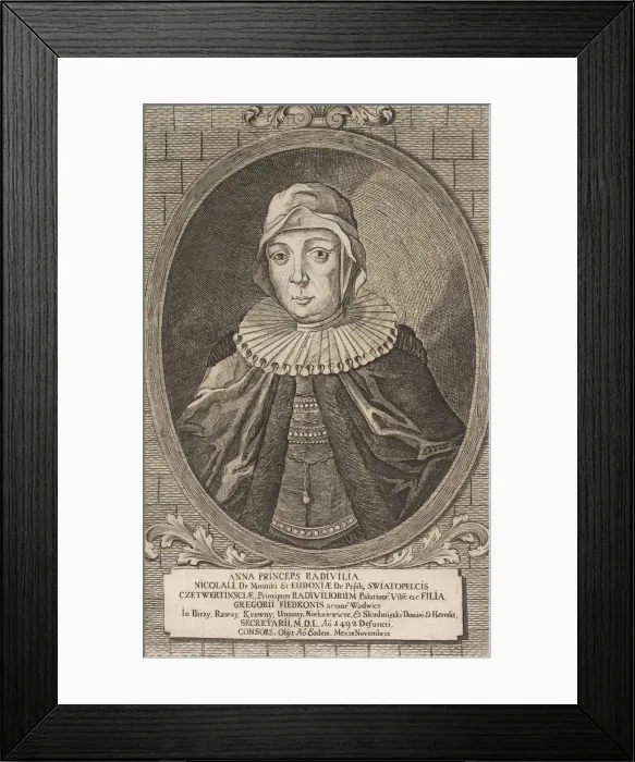 Framed Print : Anna Radziwill. From: Icones Familiae Ducalis Radivilianae, 1758 Framed Print : Anna Radziwill. From: Icones Familiae Ducalis Radivilianae, 1758
