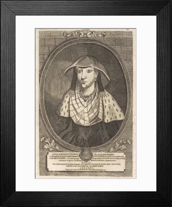 Framed Print : Anna Radziwill (Kostewicz). From: Icones Familiae Ducalis Radivilianae, 1758 Framed Print : Anna Radziwill (Kostewicz). From: Icones Familiae Ducalis Radivilianae, 1758