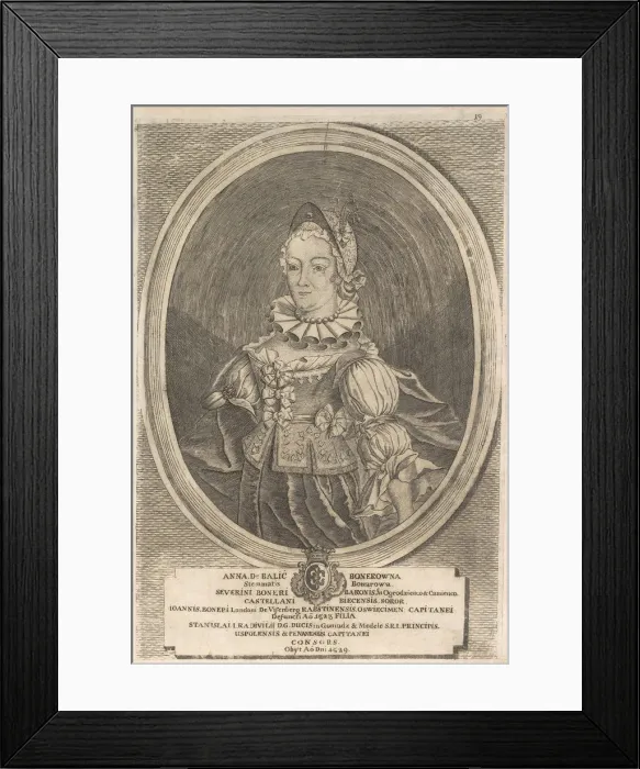 Framed Print : Anna Radziwill (Boner). From: Icones Familiae Ducalis Radivilianae, 1758 Framed Print : Anna Radziwill (Boner). From: Icones Familiae Ducalis Radivilianae, 1758