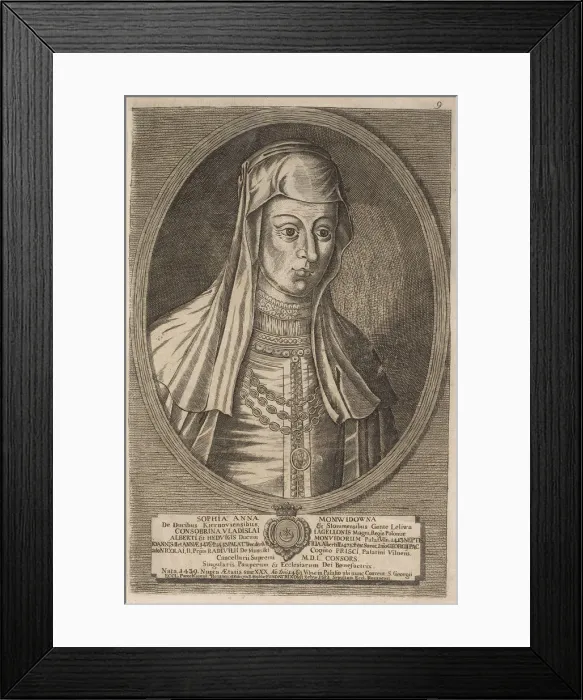 Framed Print : Zofia (Anna) Radziwill (Moniwidowna). From: Icones Familiae Ducalis Radivilianae, 1758 Framed Print : Zofia (Anna) Radziwill (Moniwidowna). From: Icones Familiae Ducalis Radivilianae, 1758