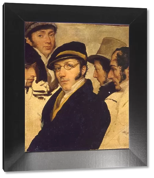 Self-Portrait in a group of friends, Between 1826 and 1828