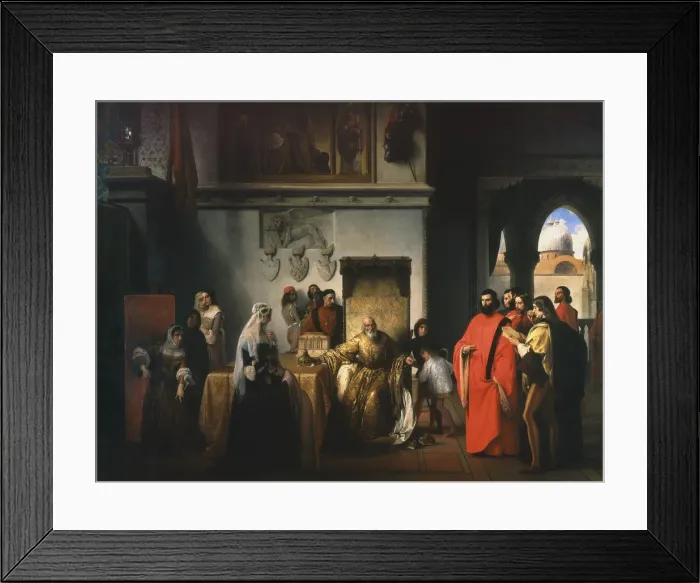 Framed Print : Il doge Francesco Foscari destituito, 1844 Framed Print : Il doge Francesco Foscari destituito, 1844