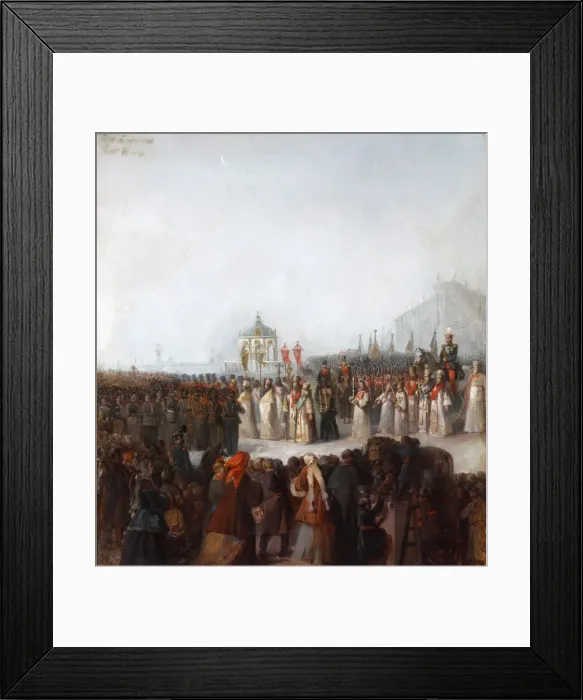 Framed Print : The Great Blessing of Waters on the Neva river, 1850s Framed Print : The Great Blessing of Waters on the Neva river, 1850s