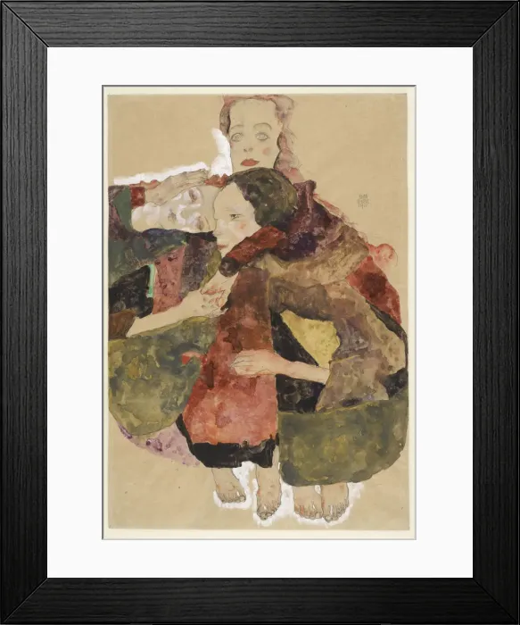 Framed Print : Group of Three Girls, 1911