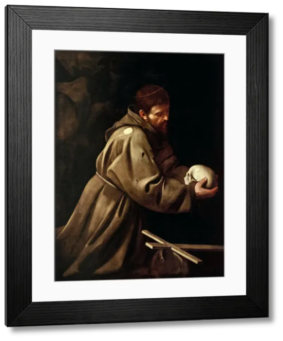 Framed Print : Saint Francis in Meditation, c1608-1610 Framed Print : Saint Francis in Meditation, c1608-1610